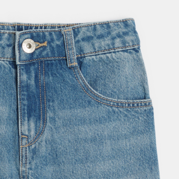 بنطلون )سروال( جينز موم فيت باللون الأزرق، للفتيات